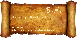 Bozsity Asztrid névjegykártya