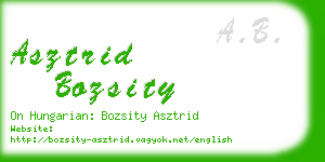 asztrid bozsity business card